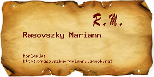 Rasovszky Mariann névjegykártya